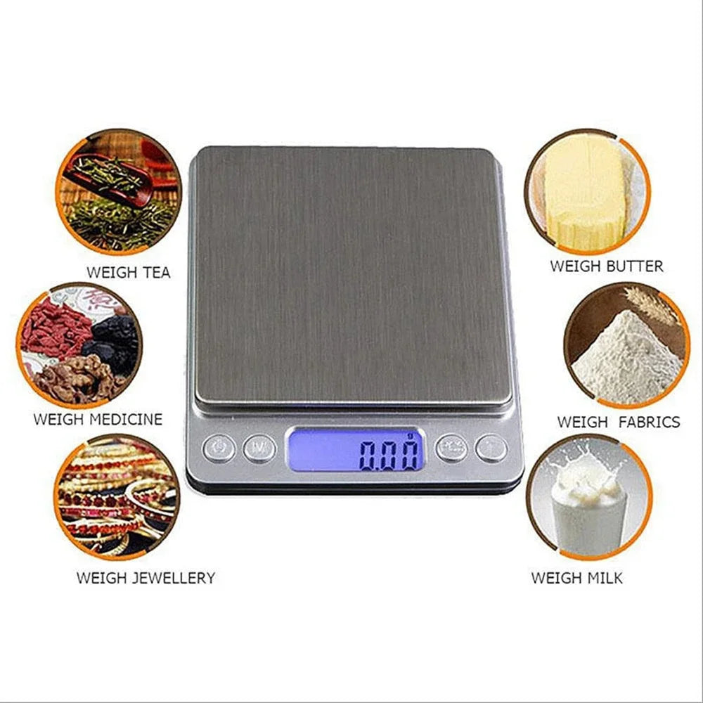 Balanza digital de bolsillo para joyas de 3000 g x 0,1 g / Balanza de 500 g x 0,01 g / SIN embalaje minorista