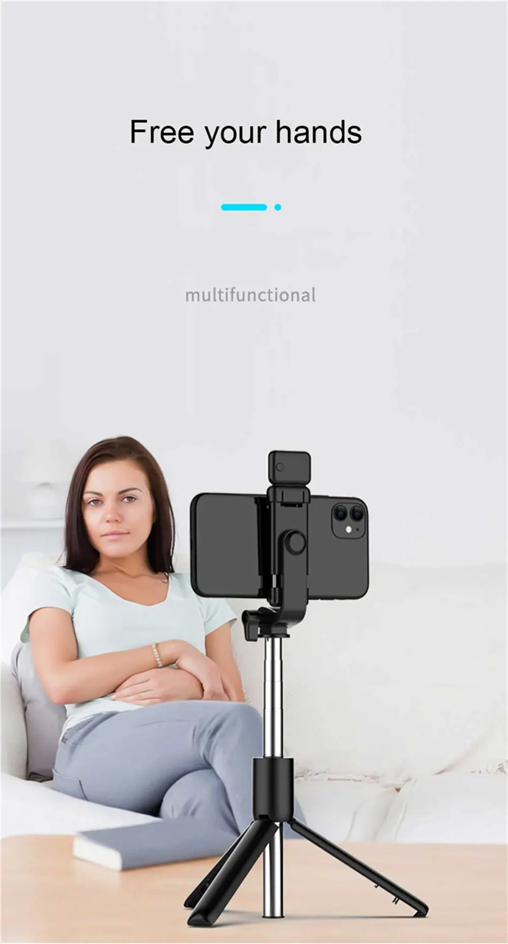 Nexa Bluetooth Selfie Stick Tripod with LED Fill Light