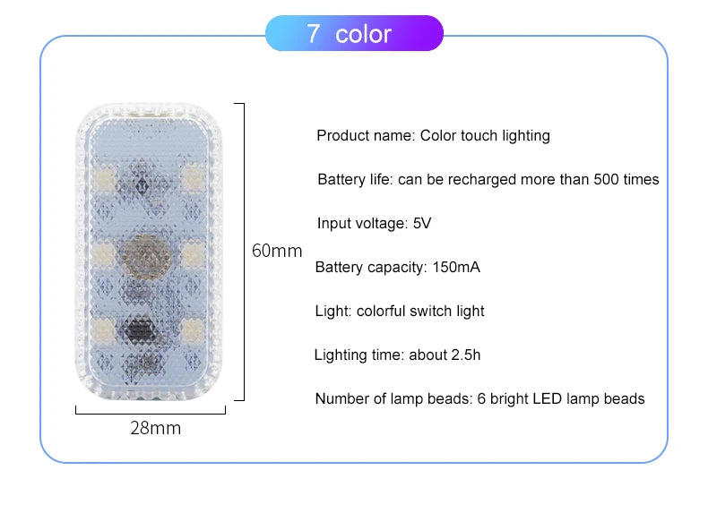 Nexa USB Rechargeable Car Interior Touch Light