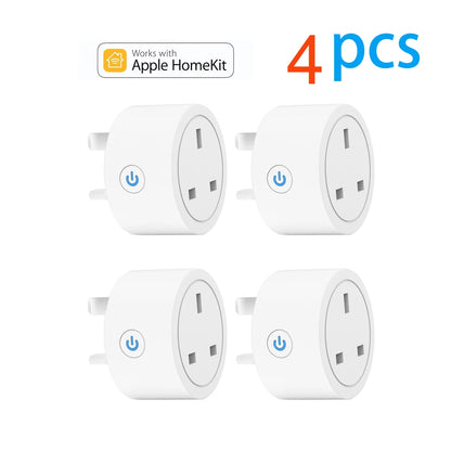 20A Tuya Smart Socket WLAN UK Stecker 3-Pin Adapter Zuhause Alexa Sprachsteuerung mit Energiemonitoring Timer Funktion Steckdose Set