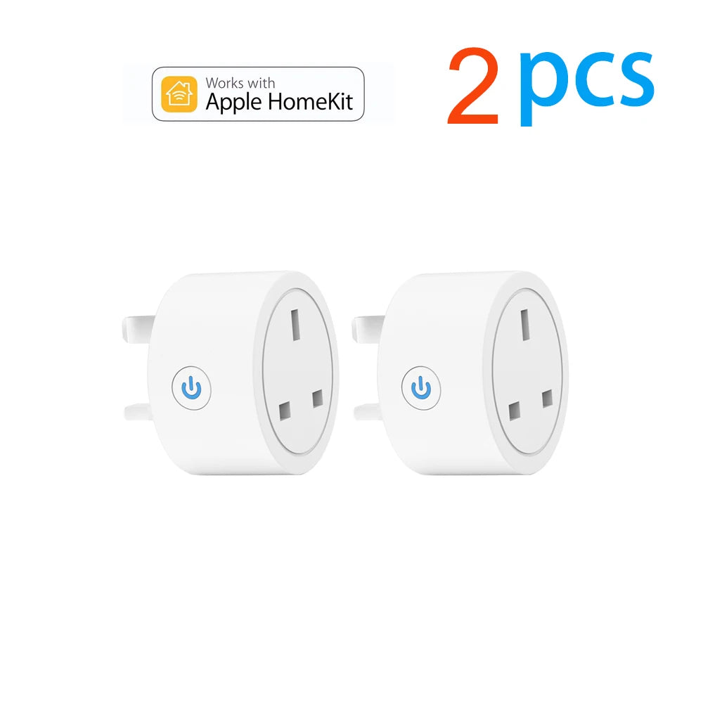 20A Tuya Smart Socket WLAN UK Stecker 3-Pin Adapter Zuhause Alexa Sprachsteuerung mit Energiemonitoring Timer Funktion Steckdose Set