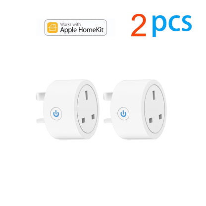 20A Tuya Smart Socket WLAN UK Stecker 3-Pin Adapter Zuhause Alexa Sprachsteuerung mit Energiemonitoring Timer Funktion Steckdose Set