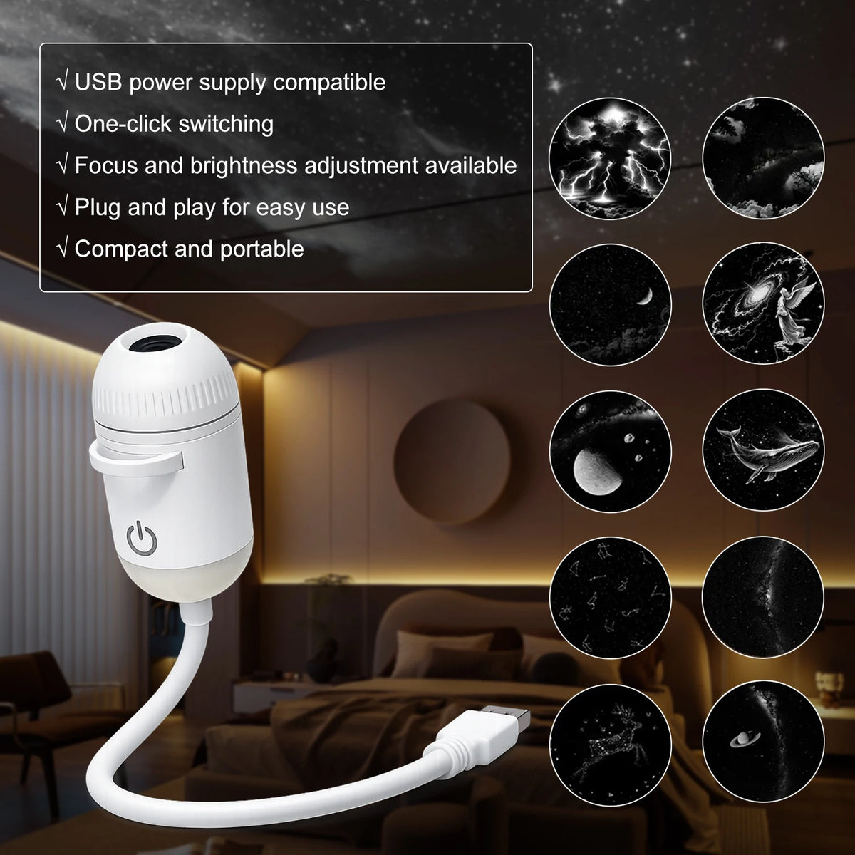 Nexa Saturn Galaxy Projector Night Light