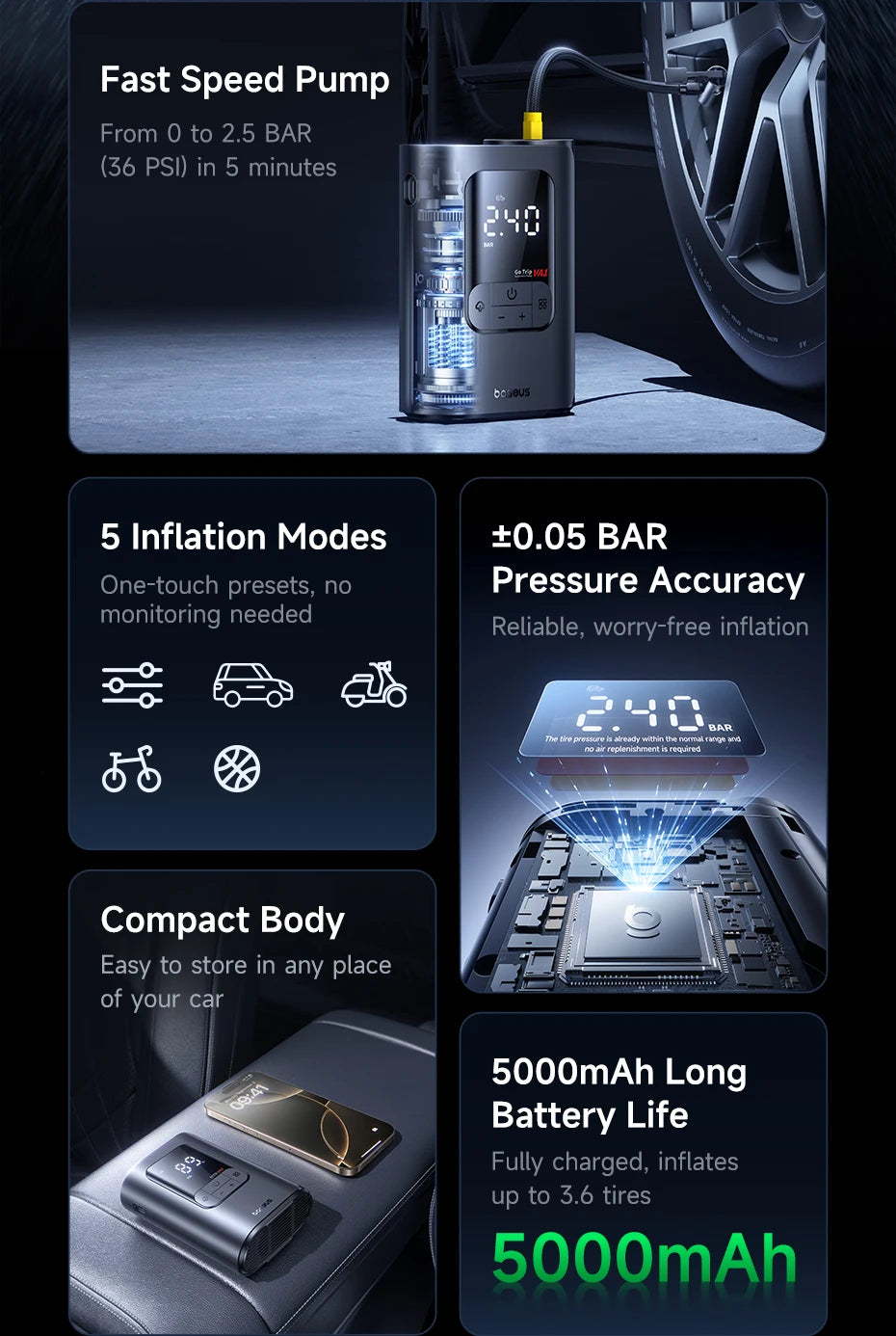 Nexa™ AirGuardian Max | Wireless Smart Tire Inflator