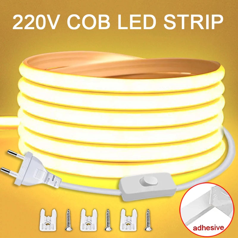 Nexa 220V COB LED Strip Light with Switch