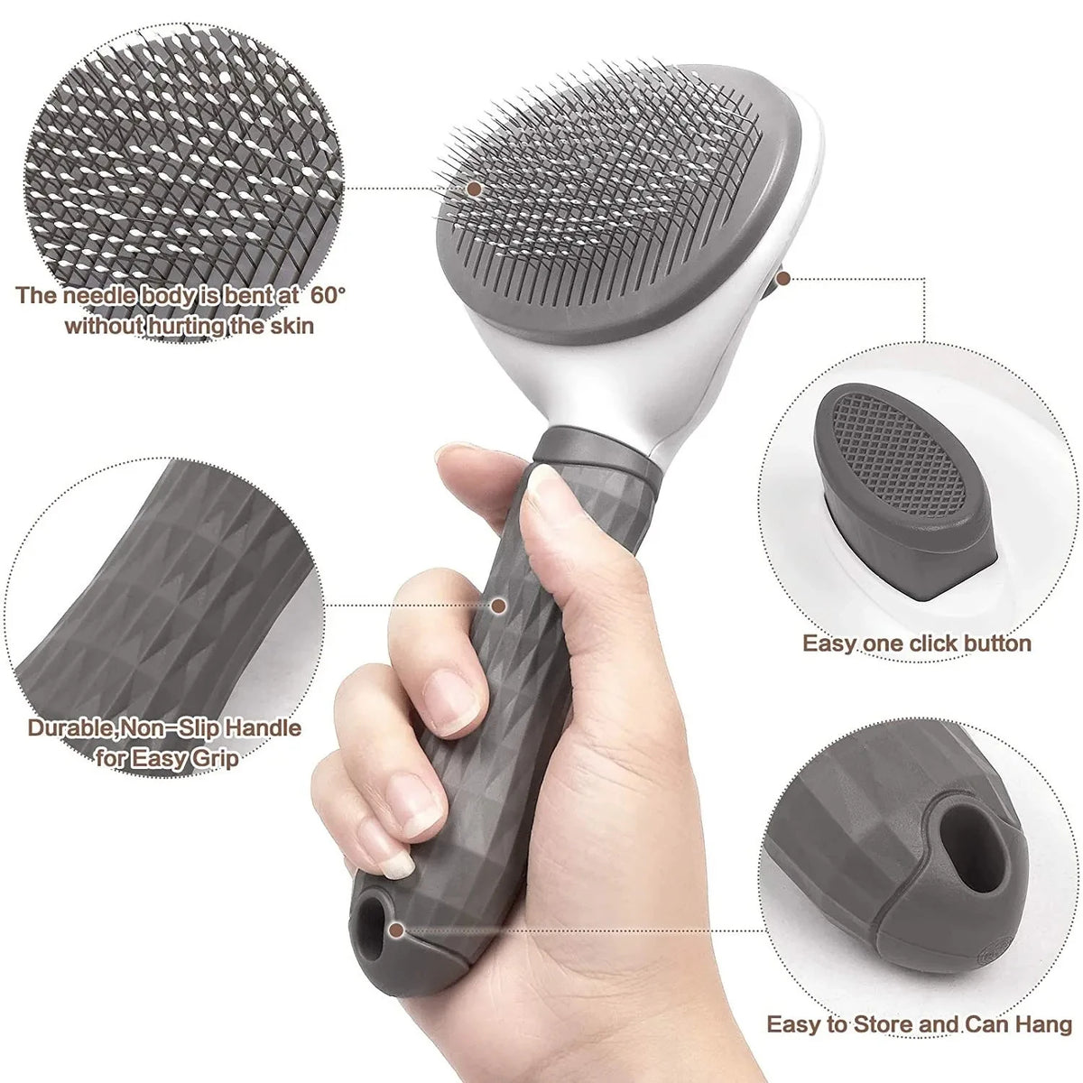 Nexa Self-Cleaning Pet Grooming Brush
