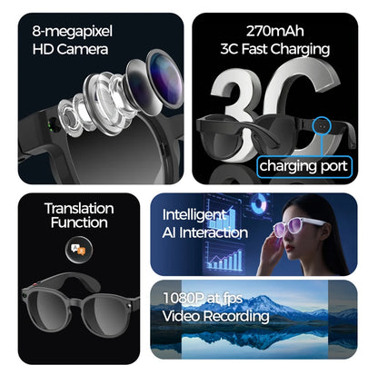 Nexa AI Smart Glasses with Camera & Bluetooth Audio