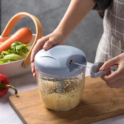 Picadora de carne manual de 500/900 ml, picadora de ajo giratoria, prensa de ajo, trituradora de verduras y cebolla, accesorios de cocina