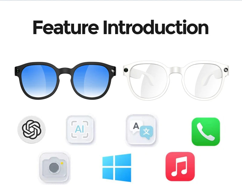 Nexa AI Smart Glasses with Camera & Bluetooth Audio