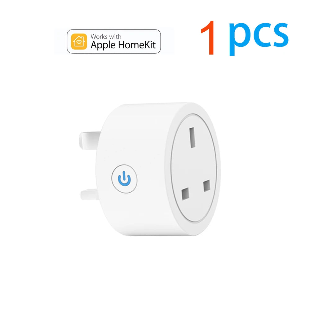 20A Tuya Smart Socket WLAN UK Stecker 3-Pin Adapter Zuhause Alexa Sprachsteuerung mit Energiemonitoring Timer Funktion Steckdose Set