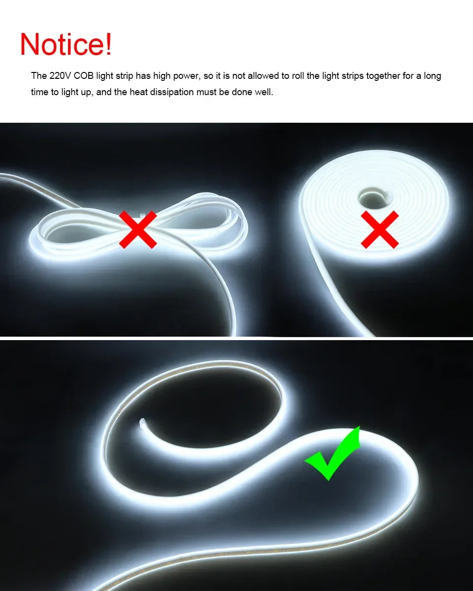 Nexa 220V COB LED Strip Light with Switch